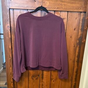 Athleta Seasoft crewneck sweatshirt athleta, Size L, Color is a deep Burgundy